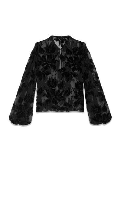 Shop Saint Laurent Lamé Top In Black