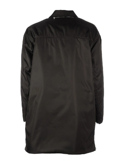 Shop Prada Nylon Coat In Black