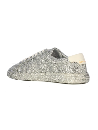 Shop Saint Laurent Andy Glitter Sneakers In White