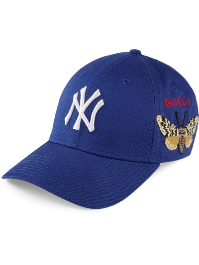 Shop Gucci Blue Men's Baseball Cap With Ny Yankees™ Patch