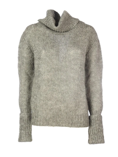 Shop Prada Mohair Turtleneck Sweater In Grey