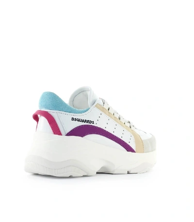 Shop Dsquared2 Bumpy 551 White Purple Beige Sneaker