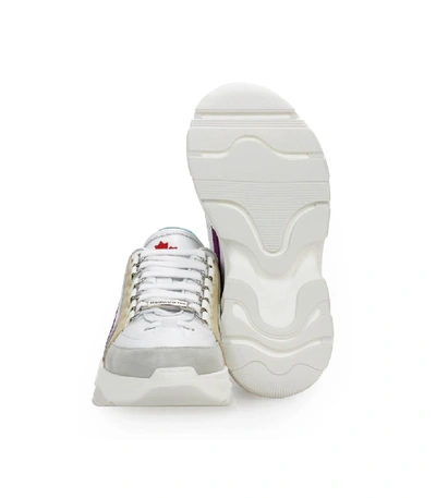 Shop Dsquared2 Bumpy 551 White Purple Beige Sneaker