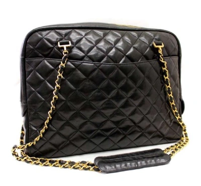 Pre-owned Chanel Double Chain Shoulder Bag In Grey