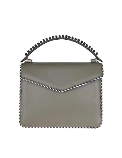 Shop Les Petits Joueurs Pixie Handbag In Calf Leather Green Color In Grey