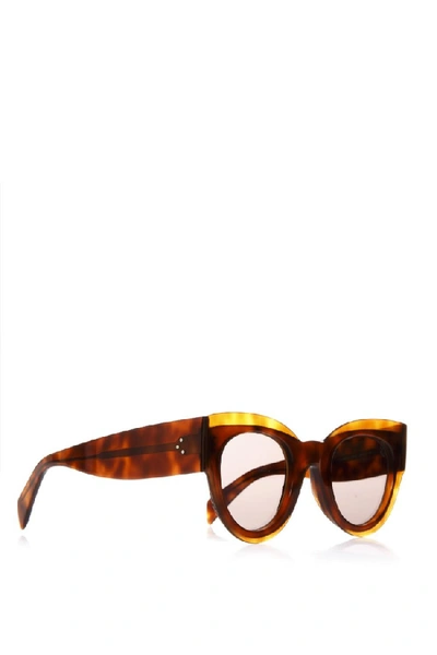 Shop Celine Cat Eye Sunglasses In Acetate In Neutrals