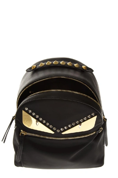 Shop Fendi Black Backpack In Nylon And Leather