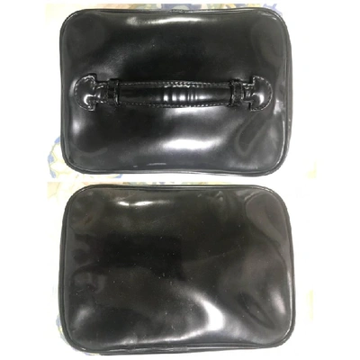 Pre-owned Chanel Patent Cosmetic Pouch In Black