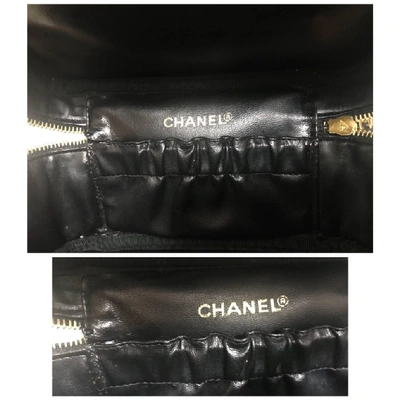 Pre-owned Chanel Patent Cosmetic Pouch In Black