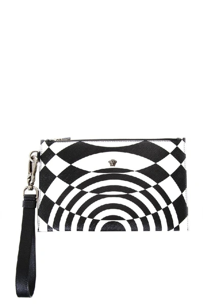Shop Versace Black & White Nylon Clutch