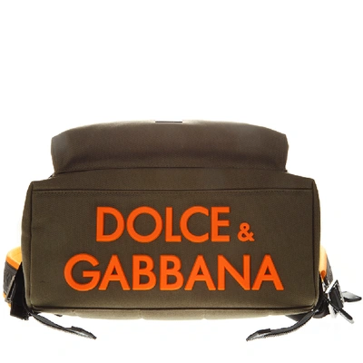 Shop Dolce & Gabbana Dg Army Green Canvas Backpack In Black