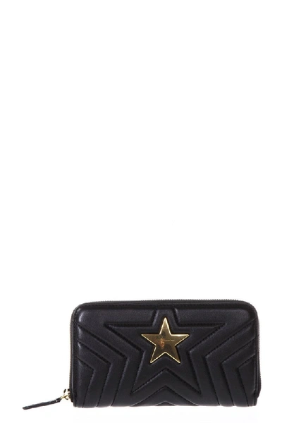 Shop Stella Mccartney Star Black Faux Leather Wallet