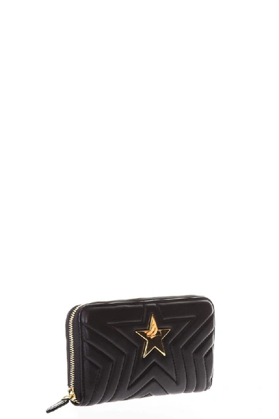 Shop Stella Mccartney Star Black Faux Leather Wallet