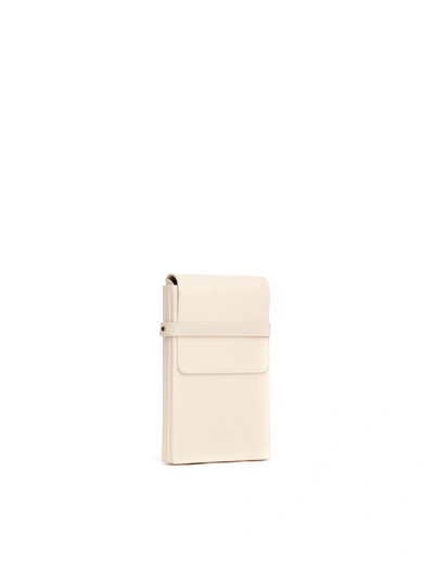 Shop The Row Smart Eggshell Leather Phone Case In Neutrals