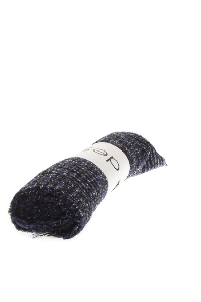 Shop Destin Wool & Silk Blue/grey Scarf In Black