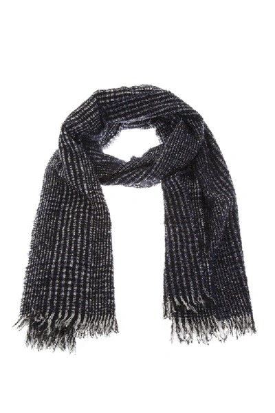 Shop Destin Wool & Silk Blue/grey Scarf In Black