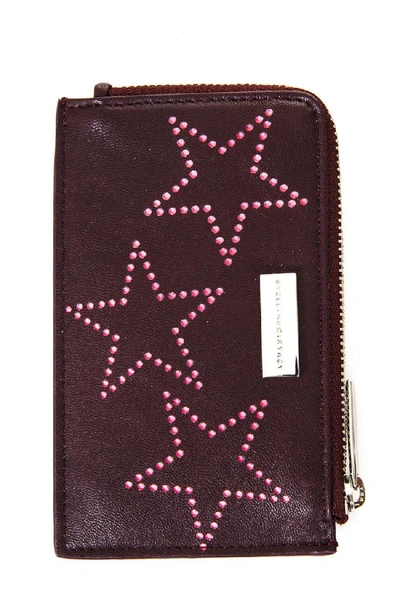 Shop Stella Mccartney Burgundy Faux Lerather Wallet With Stars In Black