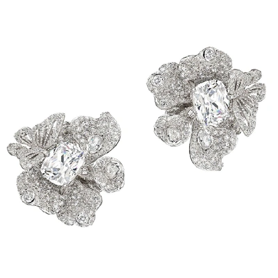 Shop Anabela Chan Diamond Peony Butterfly Earrings