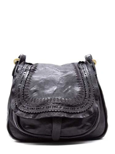 Shop Campomaggi Black Crossbody Bag In Grey