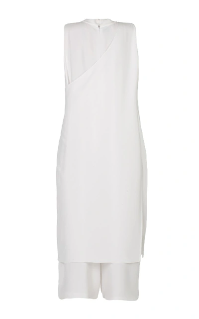 Shop Anatomi Overlapped Collard Jumpsuit In White