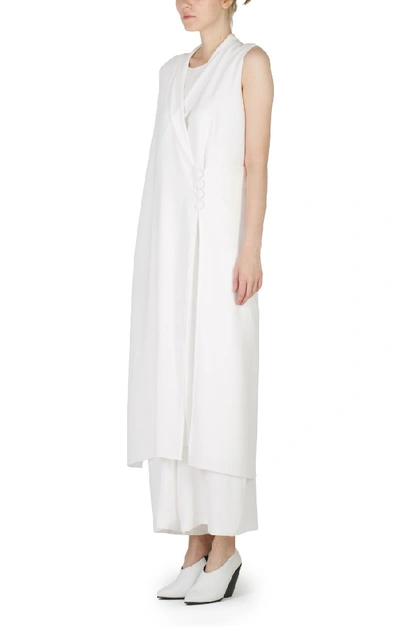 Shop Anatomi Overlapped Collard Jumpsuit In White