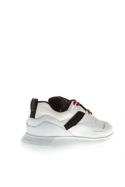 Shop Hogan White/black/red Leather Interactive Sneakers
