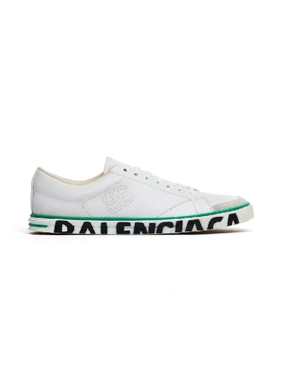 Shop Balenciaga White Leather Match Sneakers