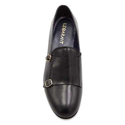 Shop Leqarant Double Buckle Loafer In Black