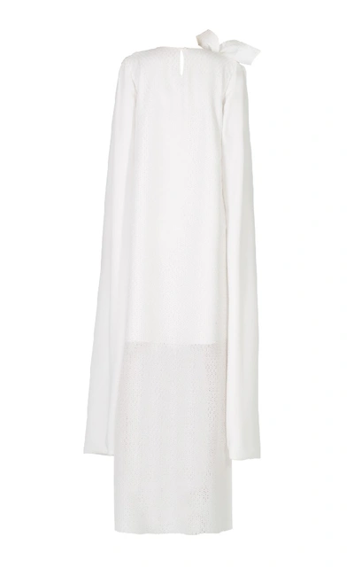 Shop Anatomi Cape Sleeves Lace Dress In White