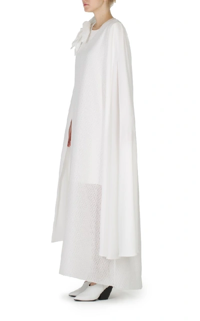 Shop Anatomi Cape Sleeves Lace Dress In White