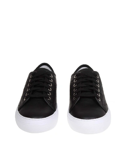 Shop Jimmy Choo Black Leather Sneakers