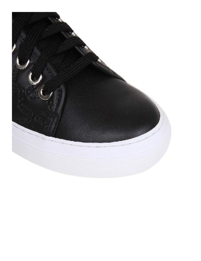 Shop Jimmy Choo Black Leather Sneakers