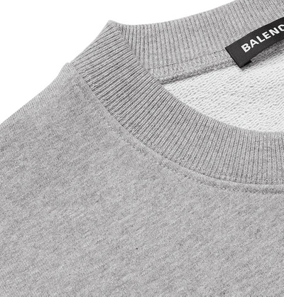 Shop Balenciaga Mélange Loopback Cotton-jersey Sweatshirt In White