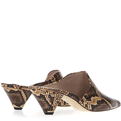 Shop Aldo Castagna Snake Leather Mules In Black