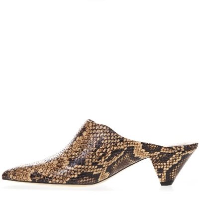 Shop Aldo Castagna Snake Leather Mules In Black