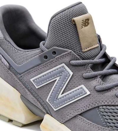 Shop New Balance 574 Sneakers In Suede And Mesh In Grey