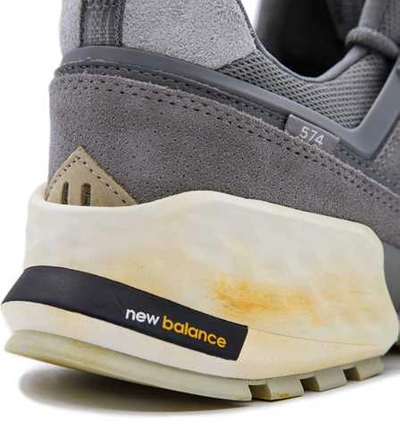 Shop New Balance 574 Sneakers In Suede And Mesh In Grey