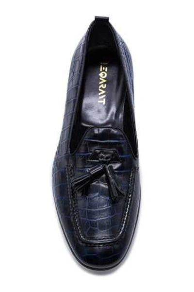 Shop Leqarant Phyton Leather Loafer In Black