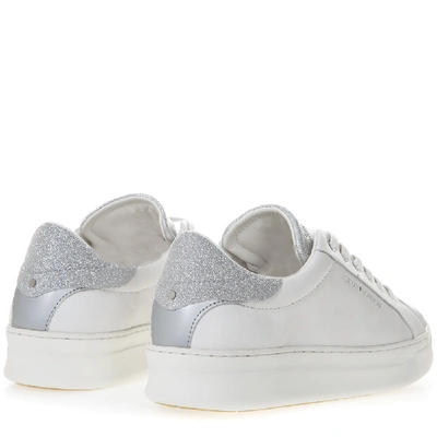 Shop Crime London White Sneakers In Leather With Silver Details