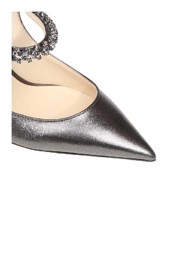 Jimmy Choo Decollete Bing 100 Anthracite With Crystal Strap In Neutrals |  ModeSens