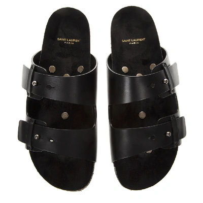 Shop Saint Laurent Jimmy Black Leather Sandals