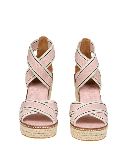Shop Tory Burch Fried Sandal In Pink Stretch Fabric In Neutrals