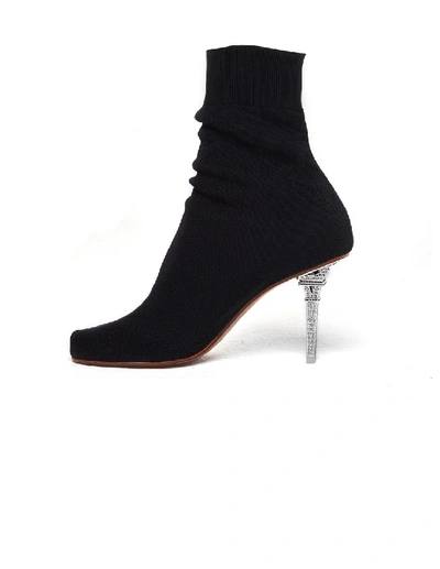 Shop Vetements Black Eiffel Tower Ankle Boots
