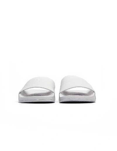 Shop Vetements Grey Leather Flip-flops In White