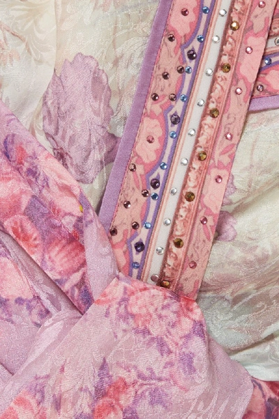 Shop Camilla Embellished Printed Silk Crepe De Chine Playsuit In Pink