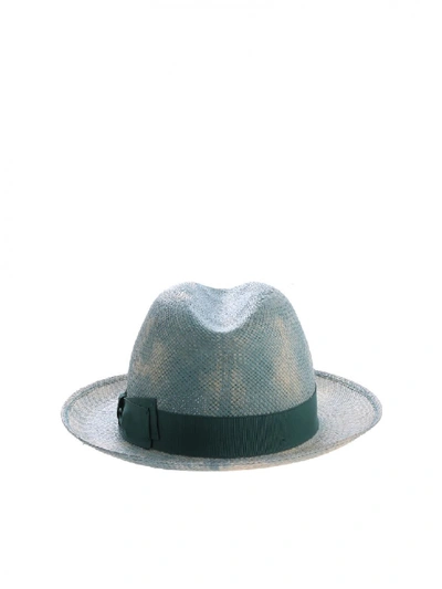 Shop Borsalino Straw Hat 141149 0003 In Grey