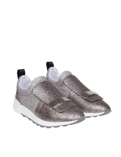 Shop Sergio Rossi Sneakers Sr1 In Glitter Multicolor In Grey