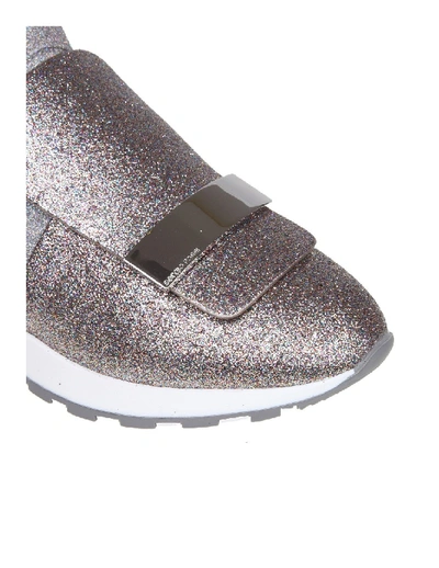Shop Sergio Rossi Sneakers Sr1 In Glitter Multicolor In Grey