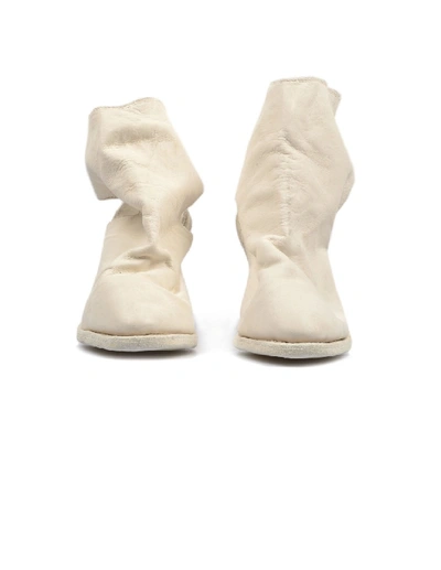 Shop Guidi White Leather Ankle Boots In Neutrals