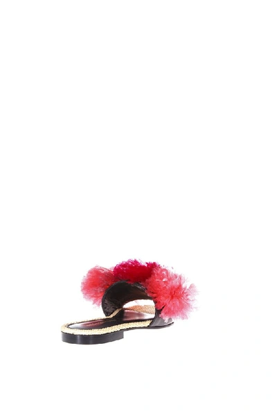 Shop Avec Modération Bora Bora Pink Raphia Pompom Sandals